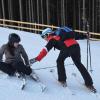 Wenn schon, dann gleich richtig!  Theresa beim Skikurs in Ofterschwang