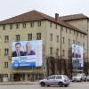 Riesen Wahlplakat der CSU in Kaufbeuren - SPD und Grüne fordern sofortige Entfernung