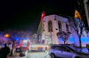 Feuerwehreinsatz an der Pfarrkirche in Oberstdorf in der Nacht zum Neujahrstag. Ein Zeuge hatte irrtümlicherweise einen Dachstuhlbrand gemeldet.