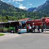 Warten auf den Busbahnhof in Oberstdorf