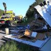 Wohnmobil überschlägt sich auf der A7 in Fahrtrichtung Süden bei Dietmannsried