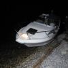 Verunfalltes Boot am Rheindamm