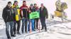 Im dichten Schneegestöber freuten sich von links Benno Groß (DSV-Trainer), Bernd Ladwig (Vorsitzender SC Füssen), Axel Rohrbach (Zweiter Vorsitzender TSV Schwangau), Reinhold Merle (Koordinator Ski-Alpin beim BSV), David Gunkel (Vorsitzender SC Halblech) sowie Tegelbergbahn-Geschäftsführer Frank Seyfried darüber, dass ab sofort eine neue Schneekanone ihre Arbeit am Reithlift verrichtet