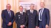 Oberbürgermeister Manfred Schilder, Eberhard Bethke, Polizeipräsident Werner Strößner und Landrat Hans-Joachim Weirather (von links) bei der Feier im Memminger Rathaus. 