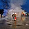 Brennender Reisebus auf der A7 bei Oy-Mittelberg