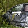 Freitagmittag prallte ein Motorradfahrer bei Weiler frontal in die Seite eines Autos.