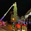 Ein Baum drohte in der Nacht auf Dienstag bei Sigmarszell auf ein Haus zu stürzen.