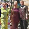 Angela Merkel mit ihrem Ehemann Joachim Sauer sowie Karina Mroß mit Entertainer Thomas Gottschalk (v.l.) bei den Bayreuther Festspielen.