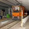 Der Schienenschleifwagen der Stadtwerke war am Montag zu Testzwecken als erste Straßenbahn im neuen Bahnhofstunnel unterwegs. 