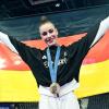 Sie strahlte über Olympia-Gold in der Rhythmischen Sportgymnastik: Darja Varfolomeev.