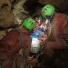 Rettungskräfte der italienischen Bergrettung sind in der Höhle Abisso Bueno Fonteno im Einsatz, um eine italienische Höhlenforscherin zu retten.