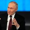 Der russische Präsident Wladimir Putin spricht während seiner jährlichen Pressekonferenz und Fernsehsprechstunde «Direkter Draht».