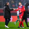 Trainer Frank Schmidt und Kapitän Patrick Mainka sehen das 1:1 gegen den FC St. Gallen kritisch.