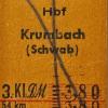 Einer von vielen Fahrscheinen aus der Sammlung von Manfred Pfeiffer. Im März 1955 reiste damit jemand für 3,80 Mark von Krumbach nach Ulm.