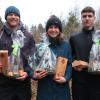 Das erfolgreiche Trio beim Finale der AOK-Winterlaufserie: (von links) Gesamtsieger Lukas Stahl, Tages- und Gesamtsiegerin Katka Wenzler und Tagessieger Marvin Küster. 