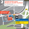 Während der Bauarbeiten vom 7. bis 24. Januar 2025 (Rückbau der Verkehrsinseln und Kanalsanierung) wird der Verkehr in der Blaubeurer Straße in beiden Richtungen einspurig an der Baustelle vorbeigeführt.