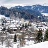 Der Markt Oberstaufen liegt auf rund 800 Metern Höhe im Oberallgäu. Der Ort ist beliebt bei Touristen. Im Winter können sich Urlauber an Loipen, Skihängen und Geschäften freuen. 