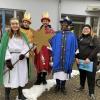 Die musikalischen Sternsinger aus Reisensburg: Nina Bracher (Horn), Christian Kuhn (Flügelhorn), Maik Bracher (Horn), Kaplan Norbert Rampp (Flügelhorn), Johanna Seitz (Trompete).