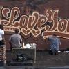 Liebeserklärung an Philly: Arbeiten am Mural «A Love Letter For You» von Stephen Powers.