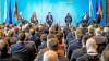 Im Rahmen des Wirtschaftskongresses gab es eine Podiumsdiskussion mit (von links) Markus Ferber, Ingrid Bußjäger-Martin, Eric Beißwenger, Moderatorin Monika Pappelau, Christian Traumann und Reinhold Braun. 