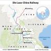 Laos liegt zwischen Thailand (l) und Vietnam (r). Die Laos-China Railway verbindet das Land mit dem großen Nachbarn China im Norden.