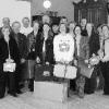 Sie haben viel im Gepäck: Gruppenfoto mit allen Beteiligten und Förderern des "Region im Koffer"-Projektes im Gasthof "Zum Schwarzen Adler" im
Fränkischen Freilandmuseum in Fladungen.