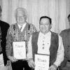 Für 50 Jahre Treue zum FC Wittershausen ehrte (von links) Vorsitzender
Kurt Weigand die Mitglieder Horst Sell, Herbert Hack und Wolfgang
Öhrlein mit der Vereinsnadel mit Goldkranz.