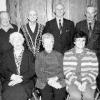 Ehrungen beim Seniorenkreis Retzstadt. Stehend (von links) Hans Stumpf,
Alfred May, Hermann Scheller, Roland Rudolf, Siegfried Schmitt sowie
Alois Rothenhöfer. Sitzend Herta May, Anna Haupt, Ingrid Roth und
Marianne Rothenhöfer.