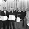 Bei den Ehrungen im Zierfischverein „Diskus“ von links: 1. Vorsitzender Johannes Behringer, Heinz Lorz (Goldene Ehrennadel des Verbandes der Aquarianer, VDA), Josef Rost (Goldene Vereinsnadel), Fred Fuchsenberger (Goldene VDA-Nadel), Werner Gegner (Goldene Vereinsnadel), Karl Dittmann (Goldene Vereinsnadel), Günter Golembowski (Goldene VDA-Ehrennadel).