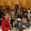 Da war das Lampenfieber noch groß: (von links) Alexandra Kempf ( MGG), Stephanie Heckler (Deutschhaus), Stella Wojdyla (MGG) und Lea Steidle (MGG) vor der Endrunde des Wettbewerbs „Jugend debattiert“ im Musiksaal des Matthias-Grünewald-Gymnasiums.