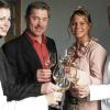 Abstecher nach Wiesenbronn: Gerhard Roth stellte den Bewerberinnen um die Fränkische Weinkrone sein Bio-Weingut vor (von links): Katrin Blendel (Escherndorf), Marie-Luisa Then (Untereisenheim), Jennifer Herbert (amtierende Weinkönigin) sowie Eva Barthelme (Gaibach).