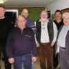 Vorsitzender Rudi Slama (links) mit den Geehrten des Sportfischerclubs Münnerstadt (weiter von links) Heinz Masurek, Gerold Lumpe, Robert Hein, Horst Schultheis und Pater Winfried Pfeuffer.