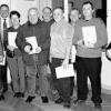 Für mehrmaliges Blutspenden ehrte Uffenheims Bürgermeister Georg Schöck (von links) Herbert Preininger, Irmgard Dingfelder, Karl Geuder, Gerhard Meister, Walter Fleißner, Dietrich Noack, Jürgen Geißdörfer und Georg Hirsch.