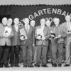100 Jahre Obst- und Gartenbauverein Margetshöchheim. Im Bild (von links): Auf dem Bild zu sehen sind die Geehrten von links nach rechts: MdL Otto Hünnerkopf, Konrad Gerhard, Guido Storath, Norbert Oppmann, Oswald Albert, Günter Mennig, Karl Götz, Emil Oehrlein, Herman Funk, Kurt Seitz, Herman Salomon, Walter Weiler, der 1. Vorsitzende Werner Lutz, Kuno Haas sowie der 2. Vorsitzende Jens Fickeler.