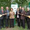 Präsentierten die neuen Schilder fürs Bootswandern (von links): Dr. Paul Kruck (Leiter des Wasserwirtschaftsamtes in Bad Kissingen), Thomas Habermann (Landrat Rhön-Grabfeld), Bezirksrätin Karin Renner, Susanne Horas (Regierung von Unterfranken), Klaus Spitzel (Naturpark und Biospärenreservat Bayerische Rhön), Thomas Bold (Landrat des Landkreises Bad Kissingen) und Bad Bocklets Bürgermeister Wolfgang Back.