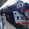 Ein Junge betrachtet am Samstag, 29. September, einen Schnelldampfzug 01-533 an einem Gleis im Mannheimer Hauptbahnhof. Historische Dampfzüge ersetzen auf der Strecke von Mannheim über Heidelberg, Sinsheim nach Heilbronn einen Teil des regulären Bahnverkehrs. Unter dem Slogan „Übern Buckel“ fahren die Eisenbahnen aus der Zeit zwischen 1967 und 1972 bis zum 3. Oktober für einige Regionalexpress- und Regionalbahn-Züge.