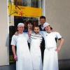 Das Team der Lebensküche, das jetzt auch für die Produktion der herzhaft vegetarischen Lebenssuppe verantwortlich ist (von links): Mirsad Softic, Uli Großkopf, Mohammed Atef, Diakon Stefan Philipps und Bernd Schuster.