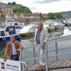 Der Würzburger Yachtclub (im Bild von rechts Vorsitzender Walter Dietz und sein Stellvertreter Gerhard Braun) gibt sein Domizil zwischen Löwen- und Alter Mainbrücke auf. Künftig ankern die Boote in Eibelstadt.