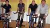 Sie treten gemeinsam für eine neue Fitness-Aktion in die Pedale: Clubleiter Michael Yayannis, Schirmherr Eduard Lintner, der Sportreferent der Stadt Münnerstadt Helmut Blank und der Vorsitzender des TSV Münnerstadt Peter Will.
