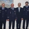 Manfred Meukel (Dritter von links) ist Ehrenvorsitzender des Feuerwehrvereins Bad Neustadt. Die Laudatio hielt der Vorsitzende, Thomas Büchs (Zweiter von links). Er dankte auch Karl Wehner (Zweiter von rechts) für seine sechsjährige Tätigkeit als zweiter Vorsitzender. Außerdem gratulierten zweiter Vorsitzender Thomas Heßelbach (links) und KBI Stefan Schmöger (rechts), ebenso Bürgermeister Bruno Altrichter.