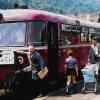 Vom Wertheimer Bahnhof fuhr am 29. Mai 1976 der letzte Personenzug, ein damals typischer roter Schienenbus, in Richtung Kreuzwertheim – Lohr ab.