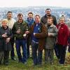 Den guten Wein und die reizvolle Natur am Rimparer Kobersberg bekannter machen wollen (von links): 1. Bürgermeister Burkard Losert, 2. Bürgermeisterin Ulrike Haase, Gästeführer Klaus Wagenbrenner, Edwin Schäfer (Weingut Zur Veitsmühle), Robert Neubert, Klemens Rumpel (Weingut Rumpel und Schömig), Bauernobmann Helmut Keidel, Renate Neubert (Weingut Neubert), Gertrud Burkard (Weingut Ludwig Schmitt) und Gästeführerin Wilma Samfaß.