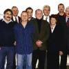 Ehrungen der Ehrenamtlichen beim Verein für Rasenspiele, die großteils 25 Jahre und länger im Amt sind (von links): Ekkard Theobald, Jürgen Giebler, Manfred Rudolph, Günther Kääb, Eddi Greubel, Hassan Torun, Alex Szebeny, der städtische Sportreferent Jürgen Mainka, Hiltrud Schurz, Dieter Knöll, der Vorsitzende des Stadtverbands für Sport, Karl-Heinz Kauczok, Vorsitzender Gerd Schurz und Bürgermeister Otto Wirth.