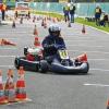 Höchste Konzentration wurde den 127 Fahrerinnen und Fahrern beim Jugendkartslalom in Gerolzhofen in den fünf Altersklassen schon beim Start abverlangt. Das Bild zeigt Sabine Saar von der Motorsportvereinigung Gerolzhofen bei ihrem Lauf.