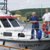 Georg Michl und Klaus Schmelz vom Wasserschifffahrtsamt waren am Mittwoch die ersten an der Unfallstelle bei der Tankerexplosion auf dem Main bei Laudenbach.