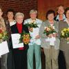 Ehrungen beim Sozialdienst katholischer Frauen. Im Bild (von links): Helga Barth, Edeltraud Störcher, Margarete Schütz, Berta Hub, Olga Lenhard, Ursula Pape, Ortsvorsitzende und Bayerische Landesvorsitzende Elisabeth Maskos, Franziska Kugler, Dorothea Röder.