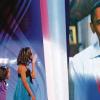 Wird das die „First Family“ der USA? Michelle Obama mit den Töchtern Sasha und Malia auf dem Parteitag der Demokraten. Papa Barack Obama wurde aus Kansas zugeschaltet, er tritt erst noch in Denver auf.