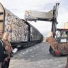 Altpapier, das hier bei der Firma Fischer in Heidingsfeld auf die Schiene verladen wird, bringt fast kein Geld mehr. Muss der Anlieferer schon bald dafür noch bezahlen? Vor dem Waggon (von links): Peter Fischer, Siegfried Fischer und Frank Länger.