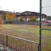 So sieht ein Tennis-Platz mit roter Asche aus, wenn er mehrere Jahre nicht mehr genutzt wird. Im Hintergrund die Hallen des Tennis-undSquash-Centers am Stein, für die immer noch keine Verwendgung gefunden worden ist.