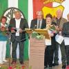 Ehrungen standen bei der 75-Jahrfeier des Spessartbundes in Rothenfels auf der Tagesordnung (von links):  Vorsitzender Gerd Bregenzer, Siegfried Werner, Aurelia Trunk, Werner Zürn, Wolfgang Wiesmann, Inge Wiesmann, Rüdiger Fabri, Helmut Liebstückel, Landesvorsitzender Gerhard Ermischer. Es fehlen Helma Greß und Georg Weis.